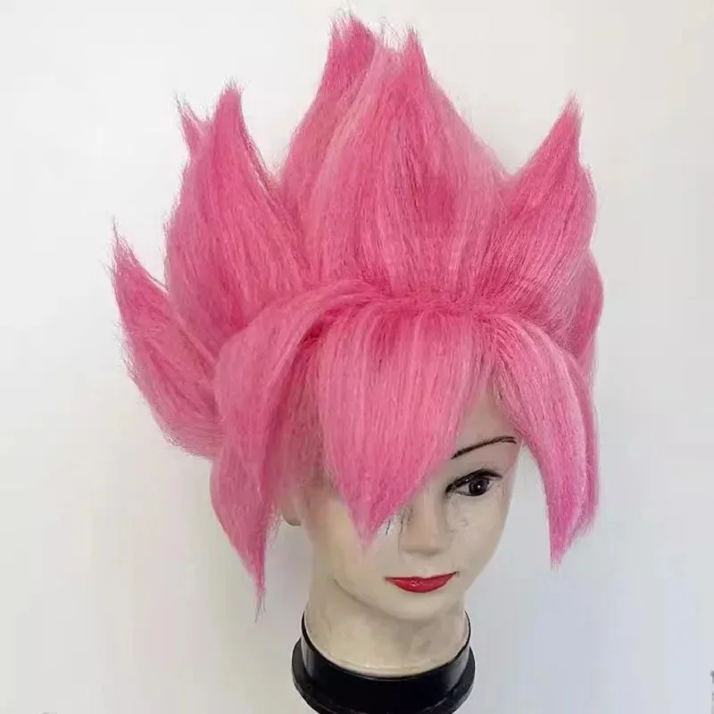 DY20JP Anime Goku Black Cosplay Costume Hair Headwear Short Pink Spiky Comic Wig25 view 3