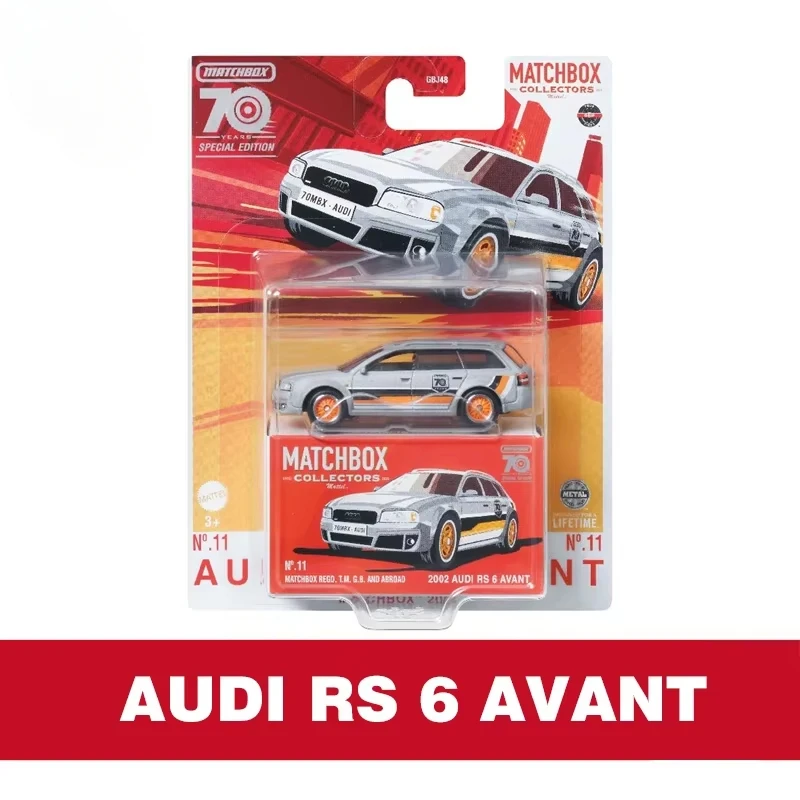 Original Mattel Matchbox Car Collectors 70 Years Special Edition 2002 Audi Rs 6 Avant Vehicle Model Toys for Boys Birthday Gift