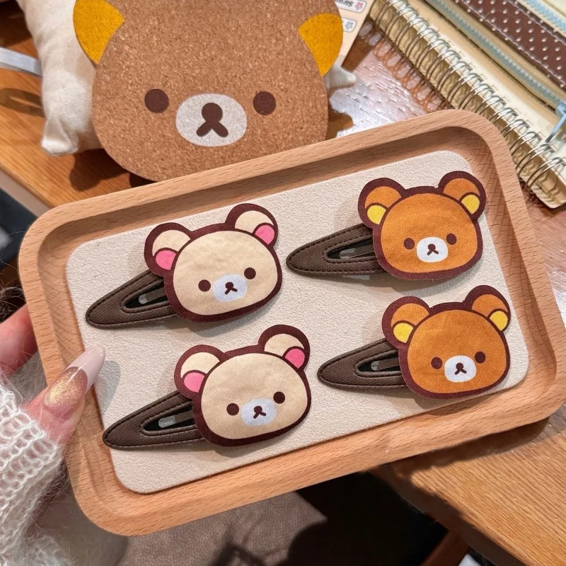 

Заколка для волос Rilakkuma в японском стиле, милая заколка с мультяшной челкой, модная заколка для волос для милых девочек, аксессуары для волос для друга, подарки на Рождество и день рождения