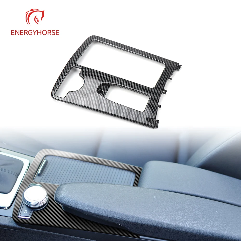 

Carbon Fiber Car Center Console Cup Holder Cover Armrest Storage Box Roller Blind For Mercedes Benz W204 W207 W212 C E Class