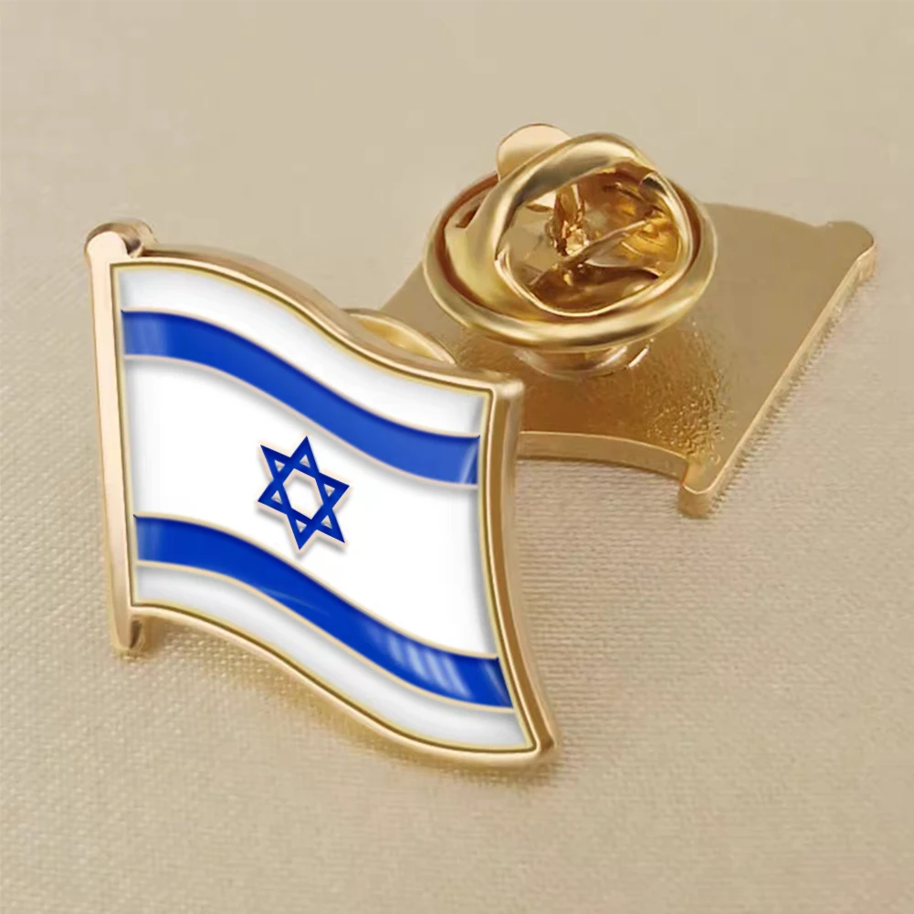 1-10PCS Israel National Flag Metal Enamel Badge Brooch Collection Souvenir Gifts Lapel Pins Accessories شعار العلم الإسرائيلي