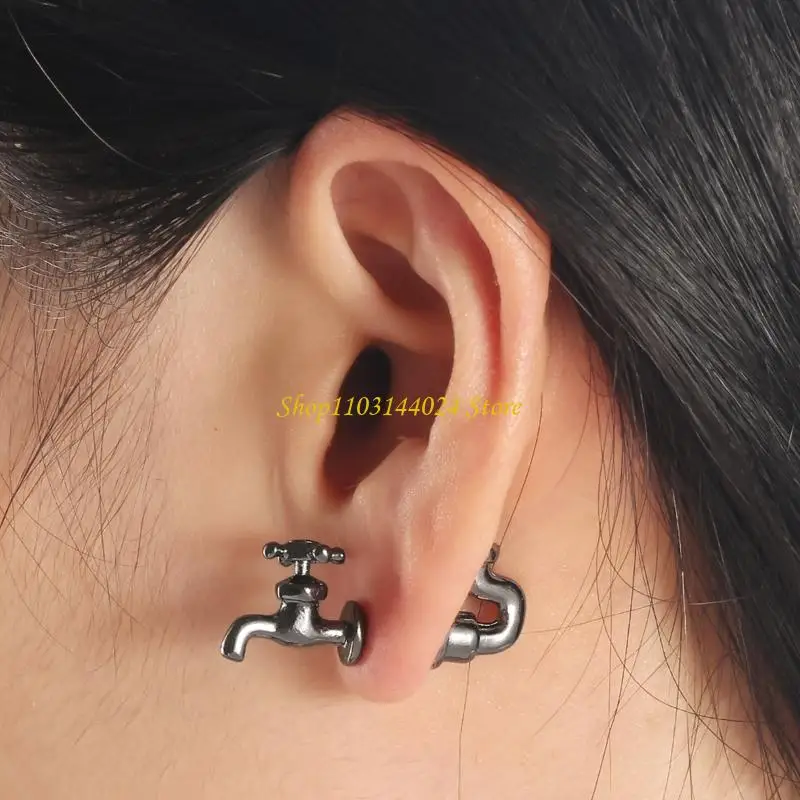 N5KE Tiny for Creative Earrings Minimalist Faucet Earring Studs Gothic Earrings Halloween Party Ornament for Women