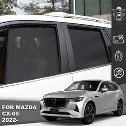 Magnetic Car Sunshade For Mazda CX-60 CX60 2022 2023 2024 Front Windshield Curtain Rear Side Baby Window Mesh Sun Shade Visor