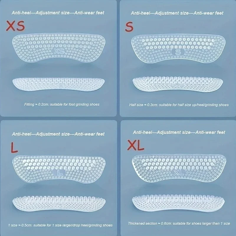 1 Pair Silicone Heel Shoe Stickers Non-slip Soft Protective Case Women Men Foot Care Insert Ease Pain Foot Pads Protector