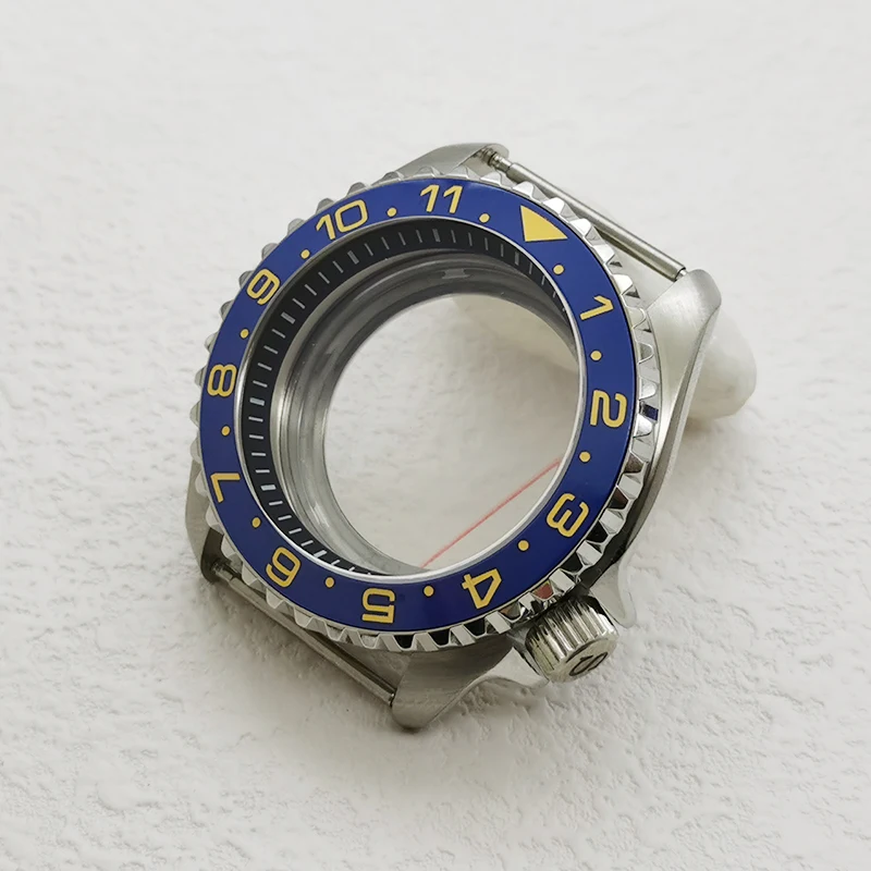 

Mod 42mm Silver Bilayer Dome Sapphire Glass Case Fits NH35 NH36 4R35 7S26 Movement 28.5mm Dial Bezel Insert Watch Cases Refit