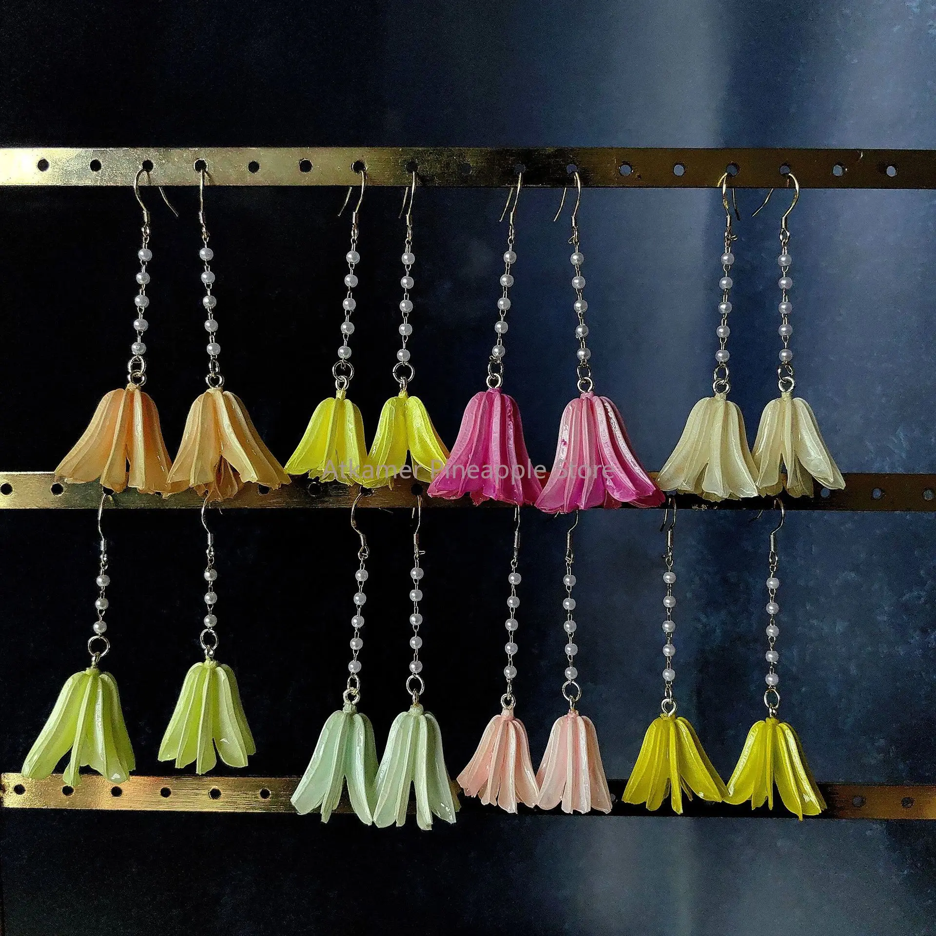 

Original Nature Flower Earrings Long Star Anise Flower Plant Dried Flower Super Fairy Temperament Versatile Vacation-INS Style