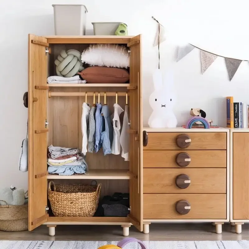 b18 solid wood wardrobe maple bedroom combination wardrobe storage drawer storage cabinet