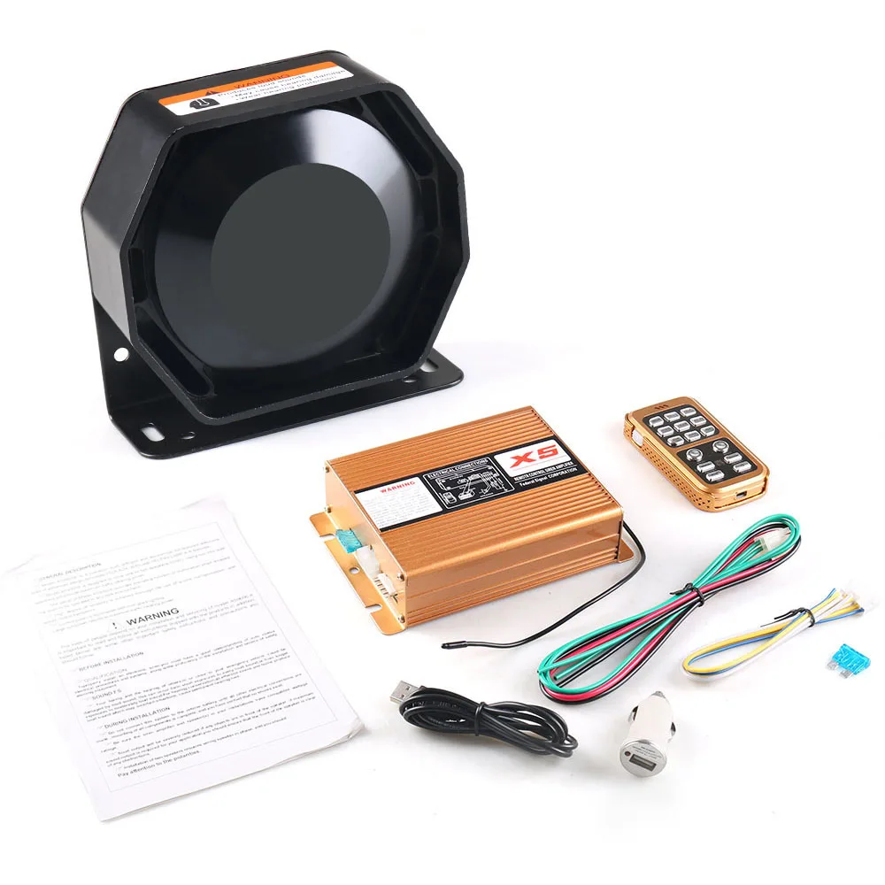 

Усилитель 200 Вт, полицейская Рабочая сирена, 12 В, Автомобильная сигнализация, пожарная колонка, ручной микрофон, аварийная система PA