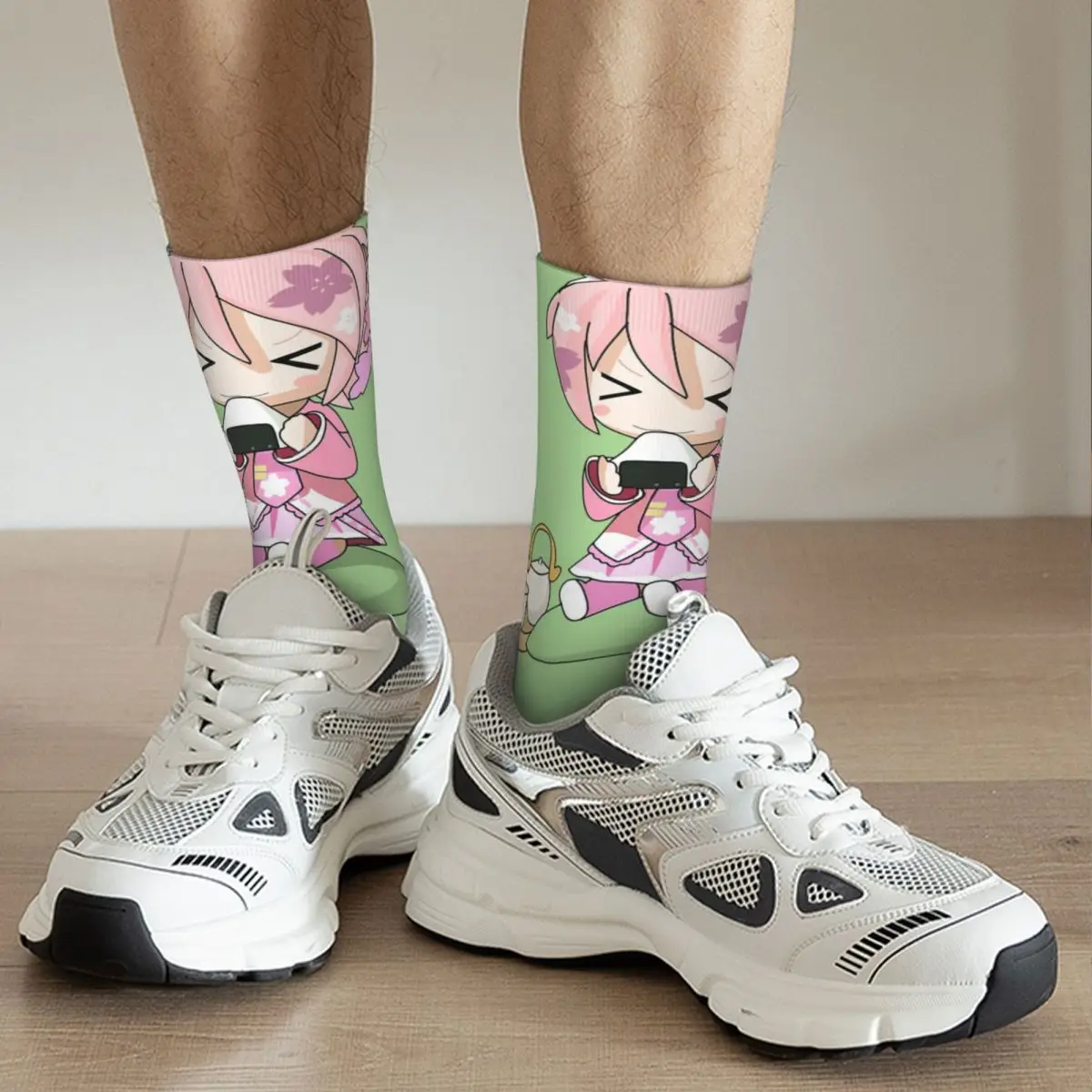 Lustige Verrückte Socke für Männer Essen Onigiri Hip Hop Vintage Sakura MIKU Glücklich Nahtlose Muster Gedruckt Jungen Crew Socke Neuheit geschenk