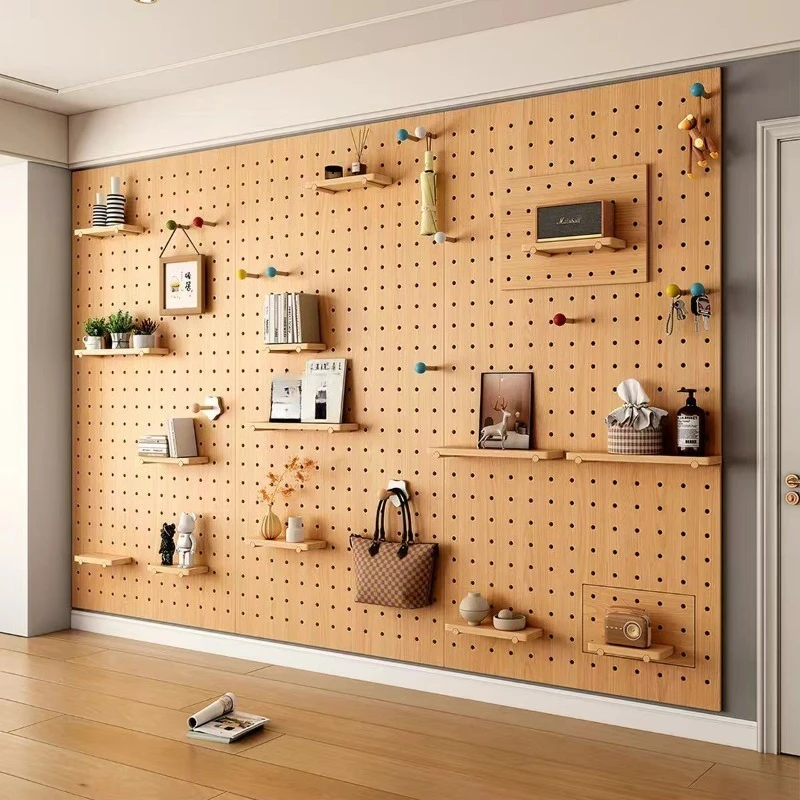 Hole board shelf solid wood modeling wall into desktop cloakroom wardrobe kitchen room