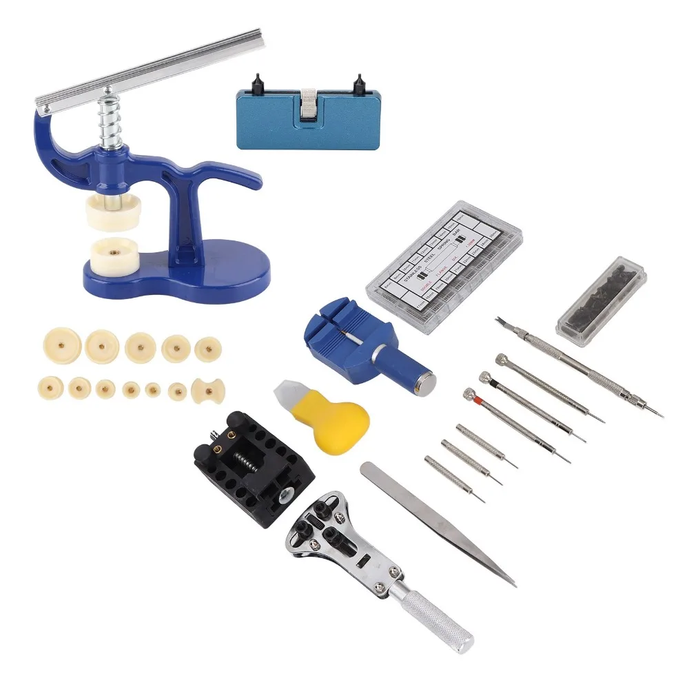 Easy Storage Alloy Watch Repair Tool Kit Black Storage Bag Multiple Sizes Watch Press Set Spring Bar Tool Set Watch Maintenance