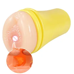 Male Masturbator Vibration Pocket Pussy Real Sucking Masturbation Cup 3D Artificial Vagina Fake Anal Erotic Silicon Sex Toys