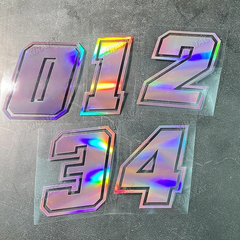 

1x0-9 арабские цифры розовый лазерный мотоцикл наклейка водостойкие виниловые наклейки для переднего лобового стекла мотоцикла, топливного бака скутера