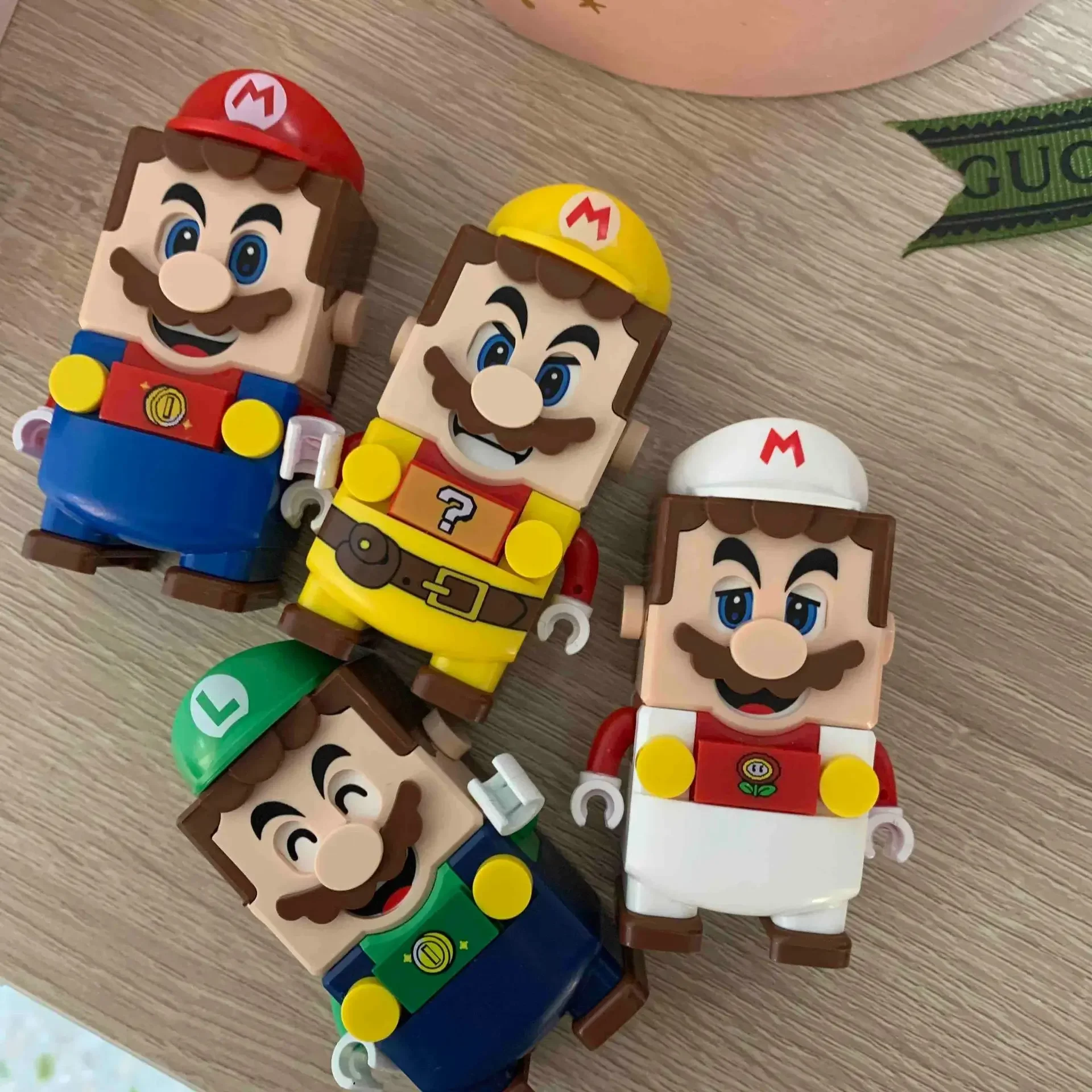 Super Mario Bros Blocks Luigi Buliding Blocks Action Toy Figures Assembly Toys mark box Dolls Children Birthday Gifts spiderman