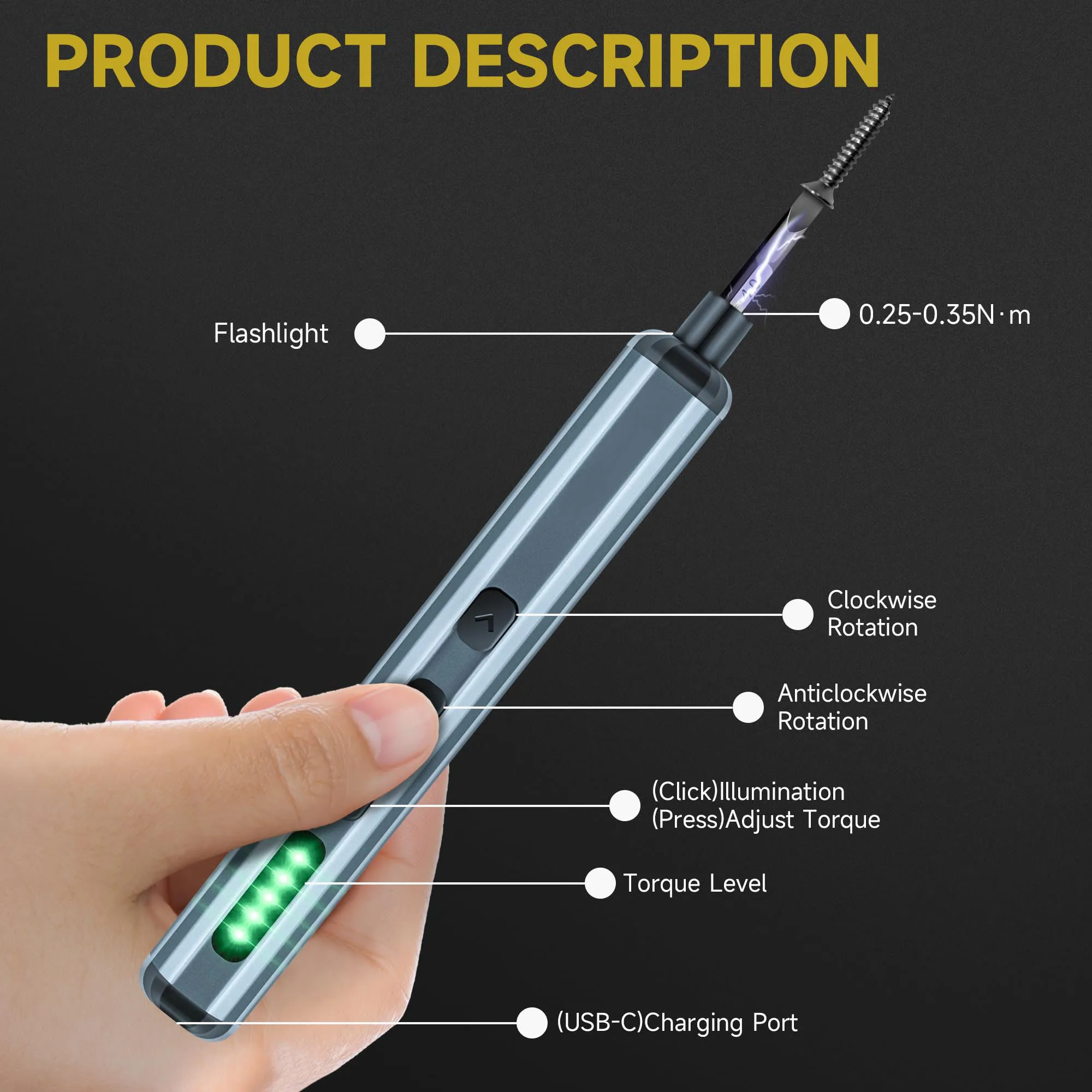 Mini Electric Screwdriver Set 68 in 1 with 64 Precision Magnetic Bits &5-speed torque Repair Power Tools for Phone Laptop Camera