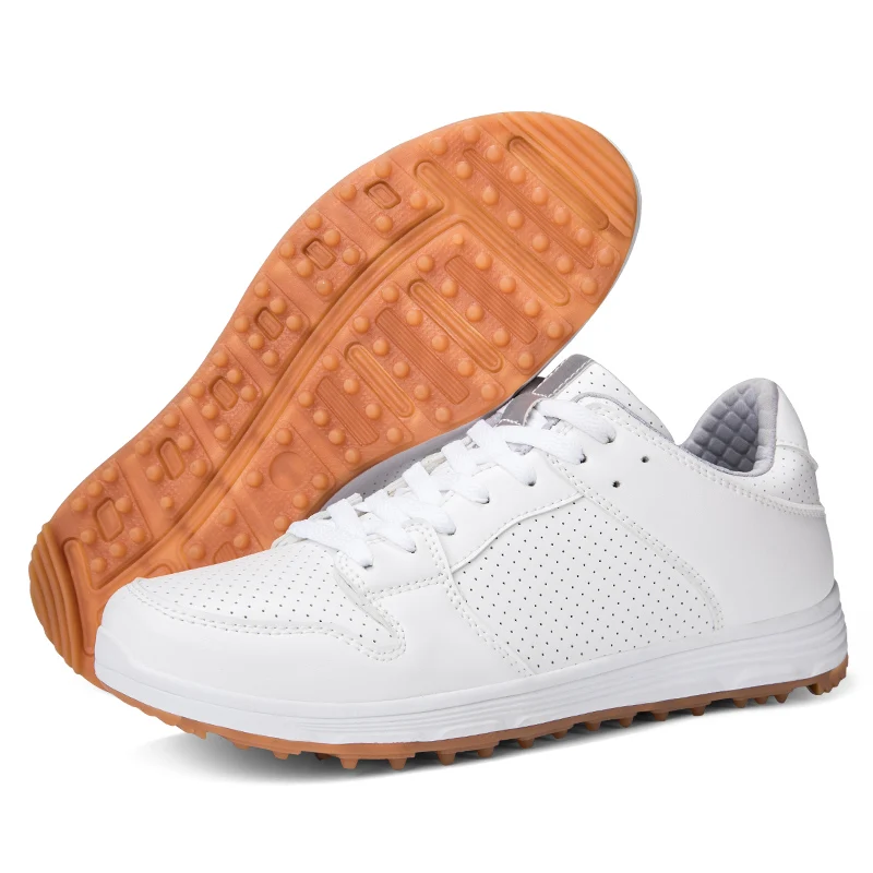 New Stylish Mens Golfer Sport Training Shoes with Spikes Anti-slippery Women Outside Couple Golfing Athletic Grass Nail Sneakers