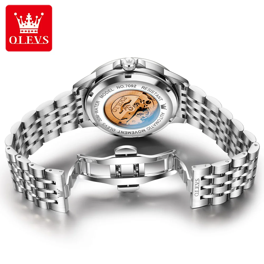 OLEVS Original brand Men's automatic watch fashion business watch for man Weekly Calendar waterproof mechanical men's watches