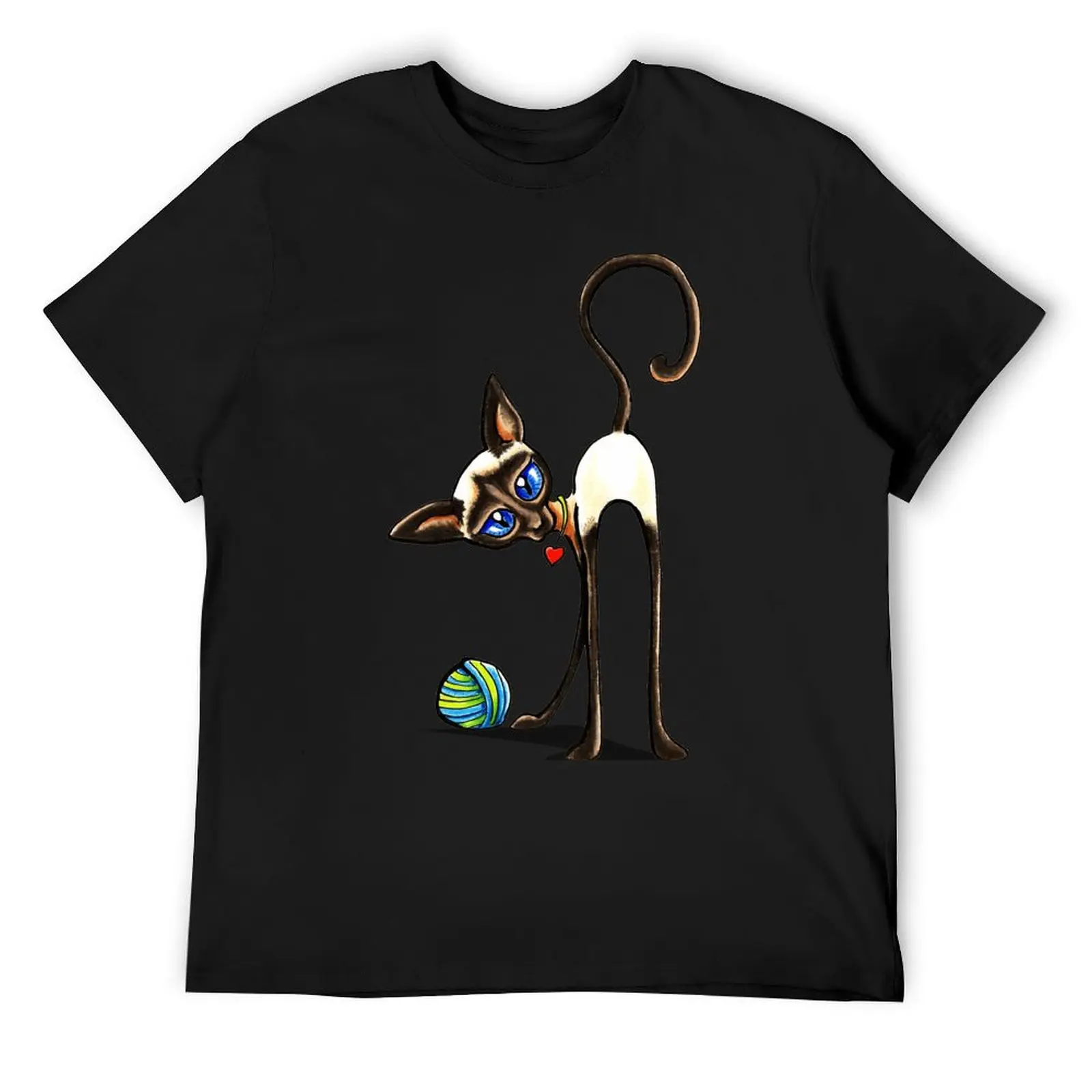 Simaese Cat | Yarn Thief T-Shirt cotton graphic tees anime tshirt designer shirts summer top shirts men graphic