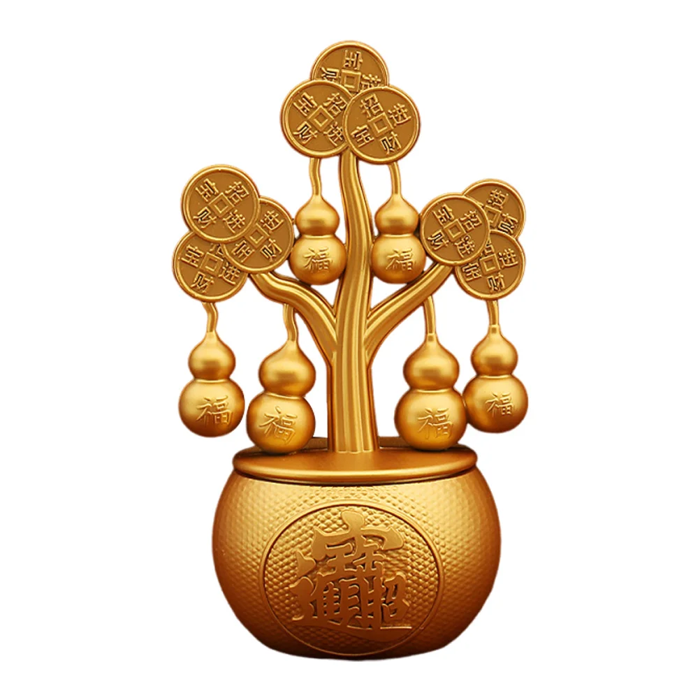 

Rotating Gold Money Tree Feng Shui Bonsai for Wine Cabinet Living Room Shelf Decor Brings Good Luck Wealth Positive Energy