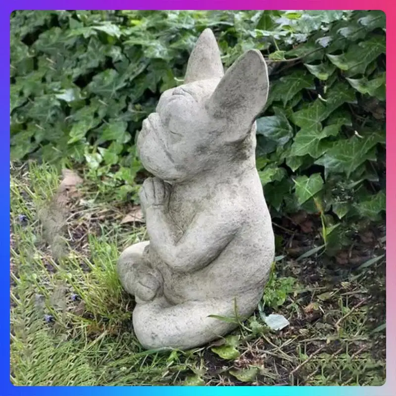 Resina Bulldog Escultura, Yoga Pose, Resistente Estátua Do Cão, Impermeável, Meditação, Decoração Do Jardim