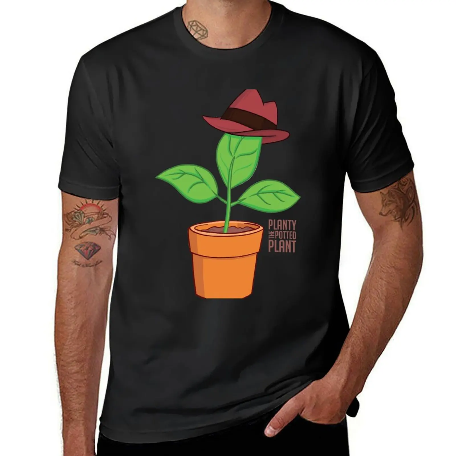 Planty the Potted Plant T-Shirt oversizeds sublime tees korean fashion T-shirt men