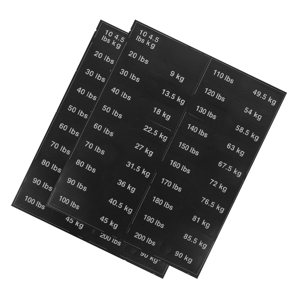 

2 Sheets Self-adhesive Gym Weight Stack Labels Equipment PVC Tags Exercise Stickers Fitness File Pocket Labels