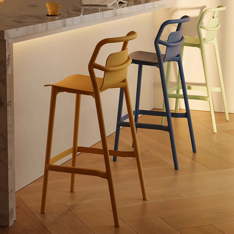 

Скандинавские современные барные стулья с высокой спинкой, эстетические удобные барные стулья, офисные пластиковые стулья Sillas Para Comedor, модная мебель