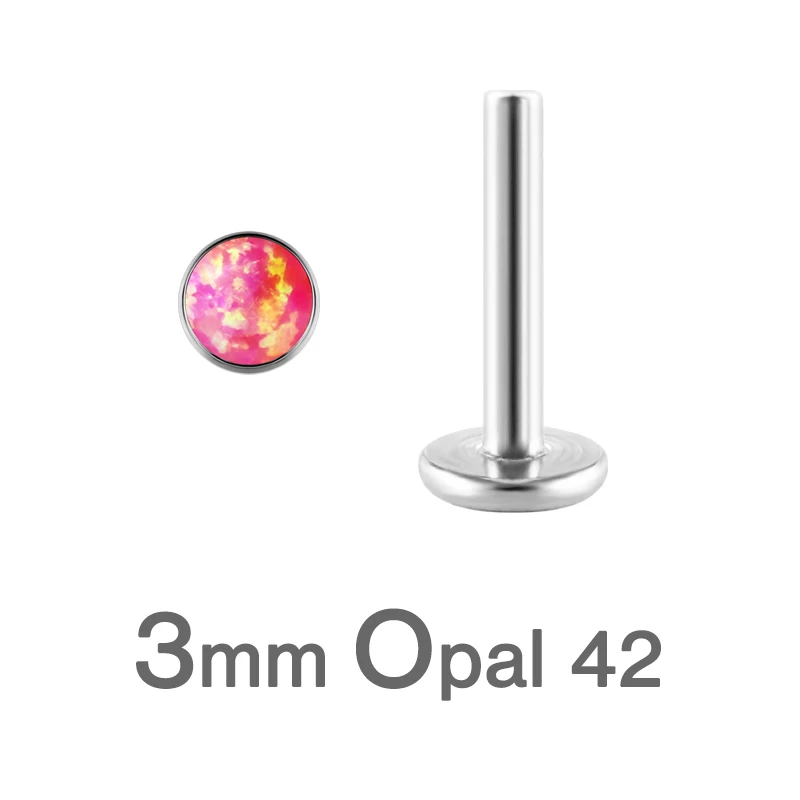 Opal Titanium Labret Studs 16G for Lip Ear Piercing