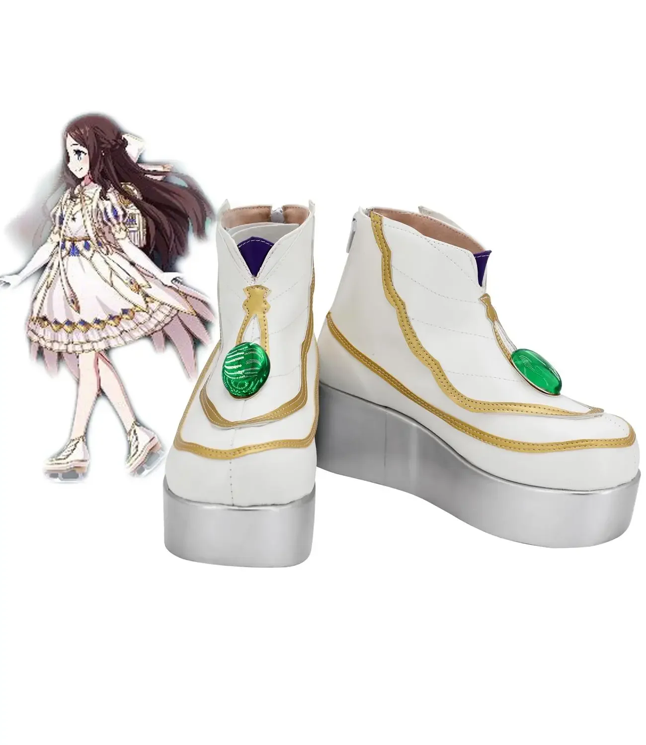 

FGO Leonardo da Vinci Shoes Cosplay Fate Grand Order Leonardo da Vinci Cosplay Boots White Shoes Custom Made