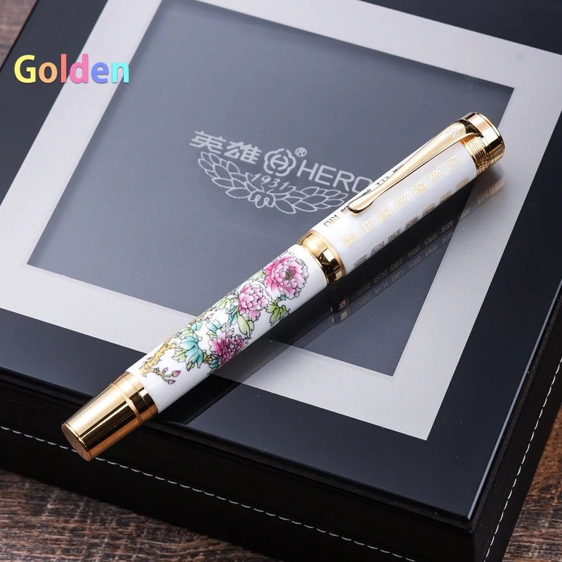 Hero 2188 Ceramic 14K Fountain Pen with Gold Nib High-End Gift Collection Blue and White Porcelain Ink Pen Traditional Style