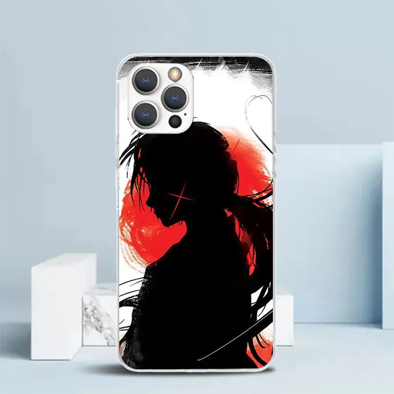 Rurouni Kenshin Anime Phone Case For IPhone 16 15 14 13 12 11 Pro Max Mini XR XS X 7 Plus 8 + SE 2020 Soft TPU Back Cover