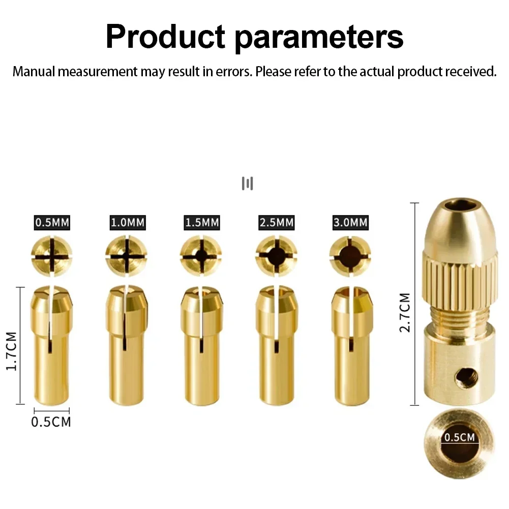 Bit Holder Set Mini Drill Chuck 8pcs 0.5-3mm For Precision PCB & Versatile Drilling Extension Bar Collet Metal Processing Tools