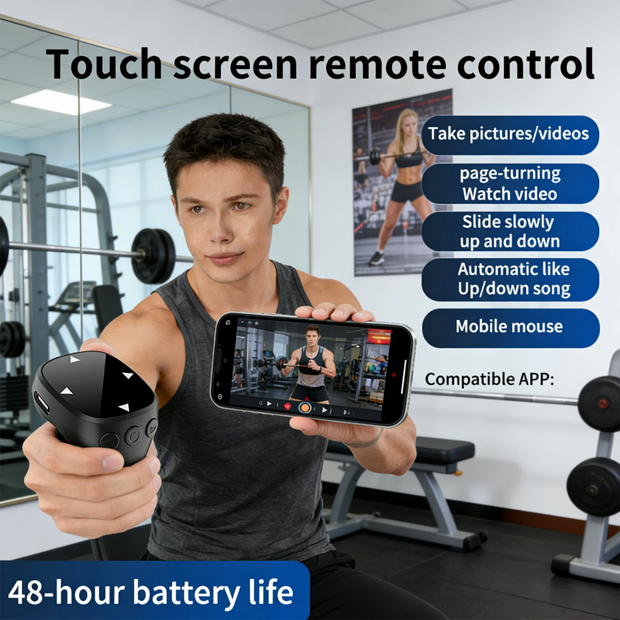 Smart Touch Screen Fingertip Ring Remote Control Ebook Automatic Page Turner Wireless Bluetooth Selfie Mini Page Flipping Device