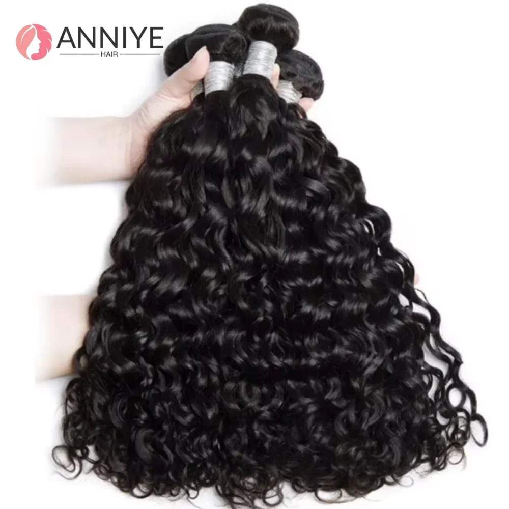 Water Wave Human Hair Bundles Curly Deep Wave 1 3 4 Bundles Brazilian Natural Black Human Hair Remy Hair 100% Human Hair Natural