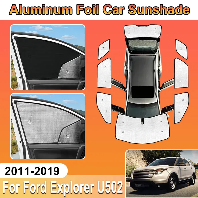 For Ford Explorer Accessories U502 MK5 2011~2019 2013 2016 2017 2018 Car Sun Shade Window Cover Aluminium Foil Baffle Accesorios