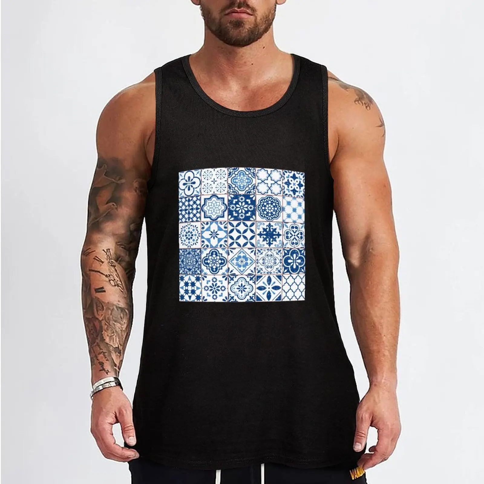 Azulejo Tiles #4 Tank Top bodybuilding men gym clothes man fitness Man clothes for gym Men gym sportswear