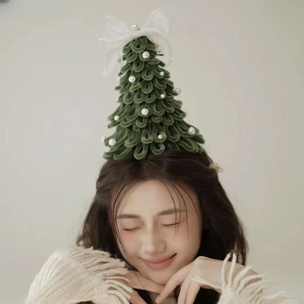 Árbol de Navidad, palo giratorio, Material de diadema, lavado de cara retorcido, paquete de Material de árbol de Navidad, sombreros divertidos