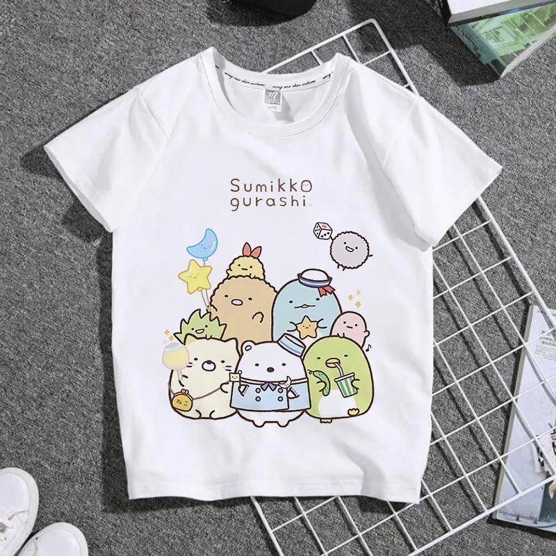 

Summer Children's Clothing Corner Creature Print Little Partner Cartoon Boy Girl Kids T-shirt Anime Short Sleeve Tops Tees