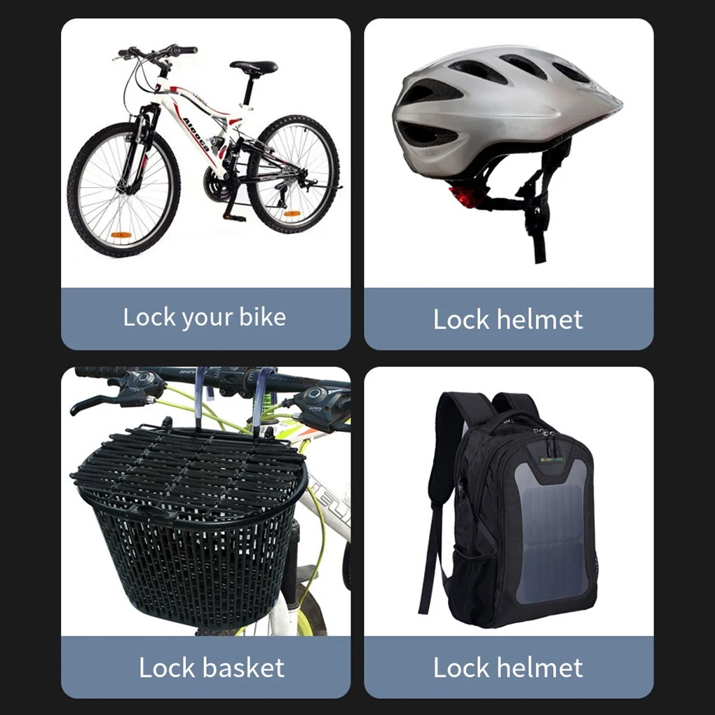 1PCS/2PCS Motorcycle Helmet Suitcase Cable Lock Combination Lock Helmet Lock 4 Lock Helmet Lock Durable Safe