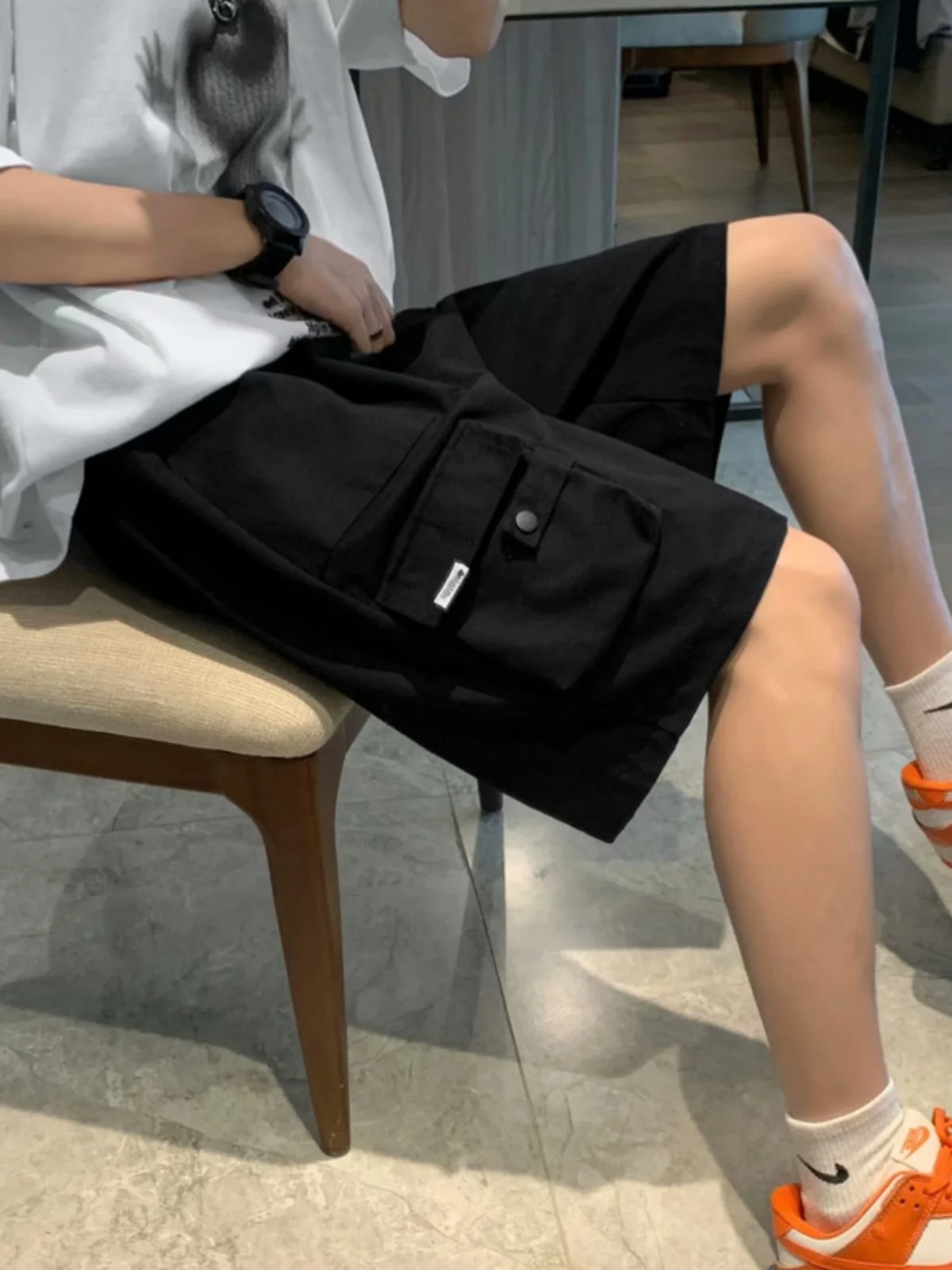 

Мужские рабочие шорты свободного кроя, летние модные повседневные брюки-карго в стиле High Street, молодежные, энергичные, лето 2024