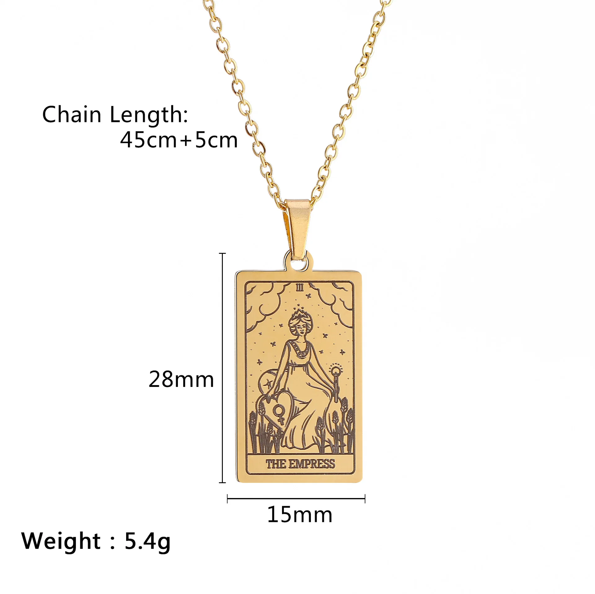 Tarot Card Necklace Stainless Steel Amulet Lucky Tarot Jewelry Women Choker Magician/Star/Moon/Sun Pendants Necklaces Wholesale