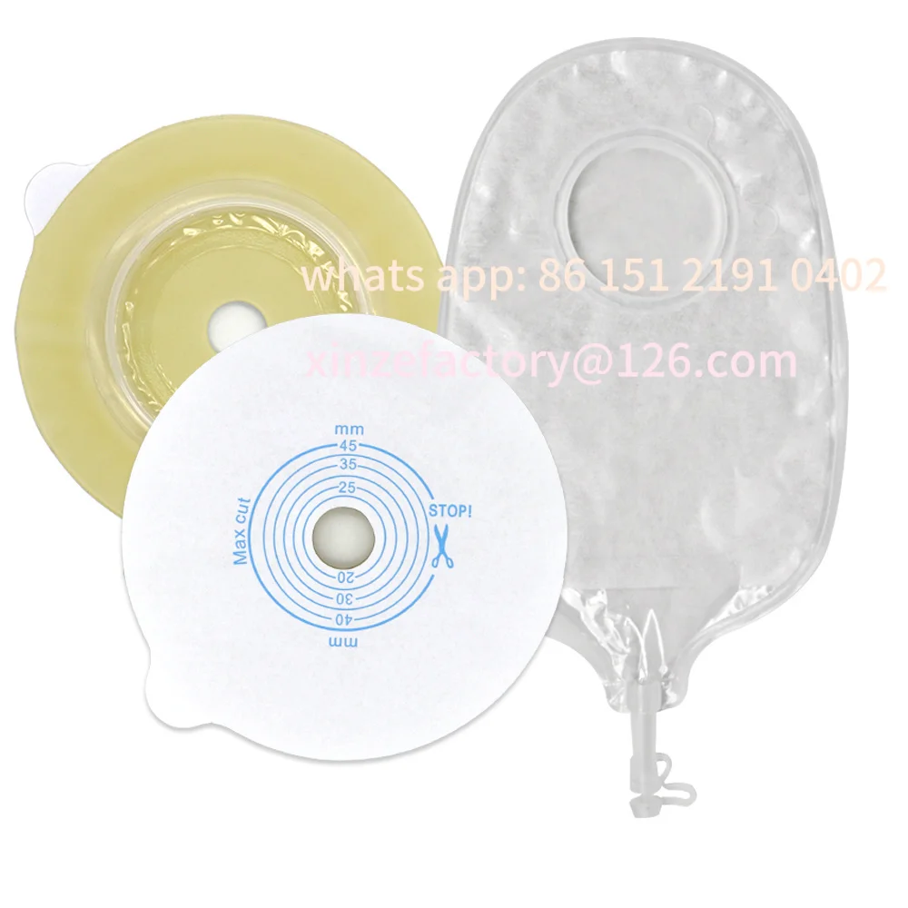 

Customizable per urostomia con 5 piastre base, sacchetti per urina, cura dello stomaco, taglio massimo, 45 mm, anti