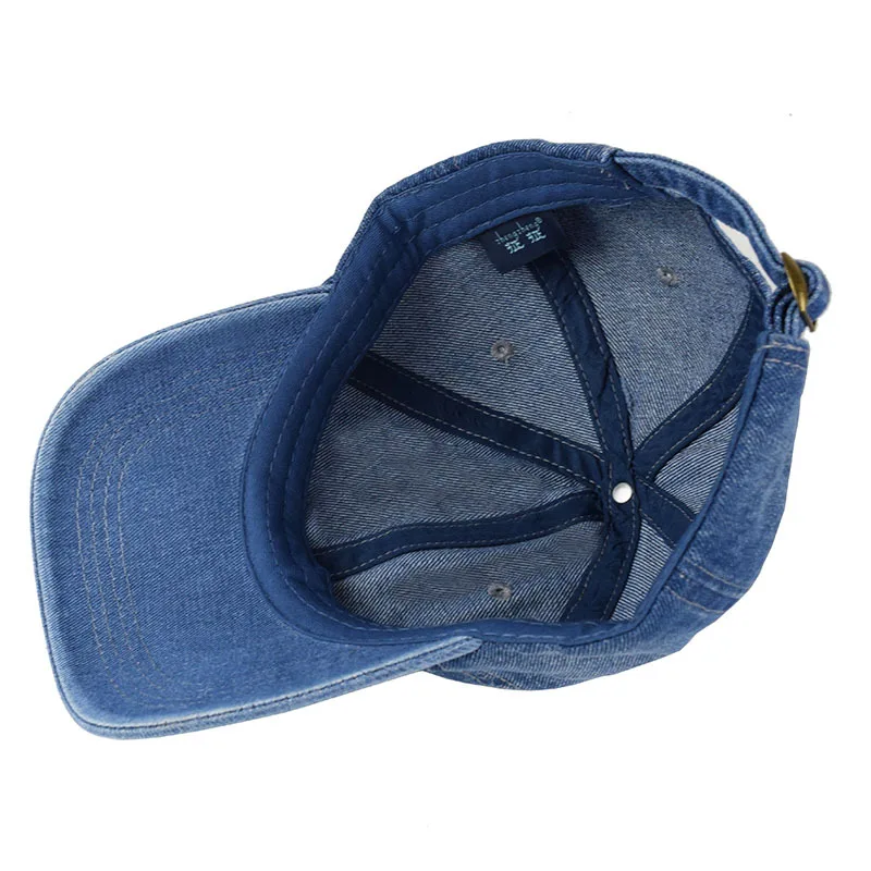 Fashion Denim Baseball Cap For Women Men Solid Color Adjustable Outdoor Sun Visors Hat Punk Hip Hop Dad Trucker Ponytail Caps