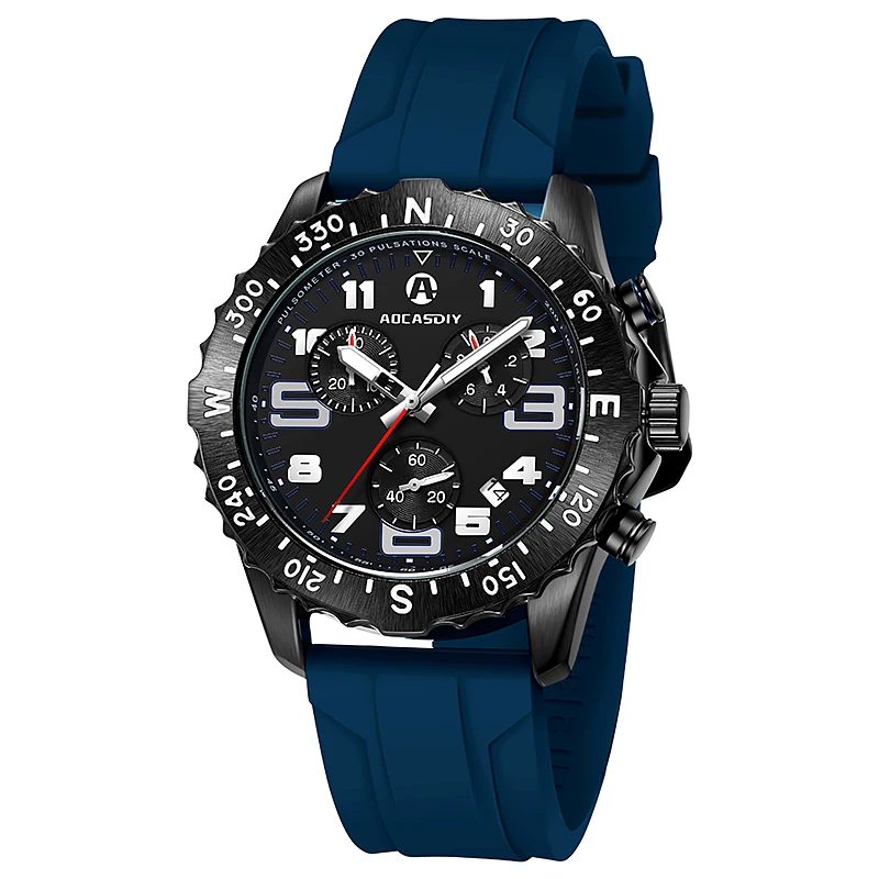 AOCASDIY Casual Männer Uhr Ausdauer Sport Uhren Luxus Wasserdicht Leucht Chronograph Mann Armbanduhr Militär Quarz reloj hombre 4