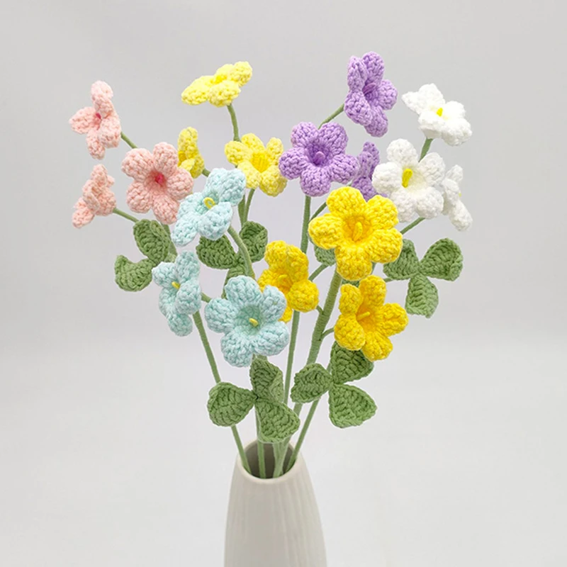 

Handmade Woven Oxalis Flower Bundle 10 Branches Holiday Interior Decoration Simulation Flower Ornaments Cute Home Decoration