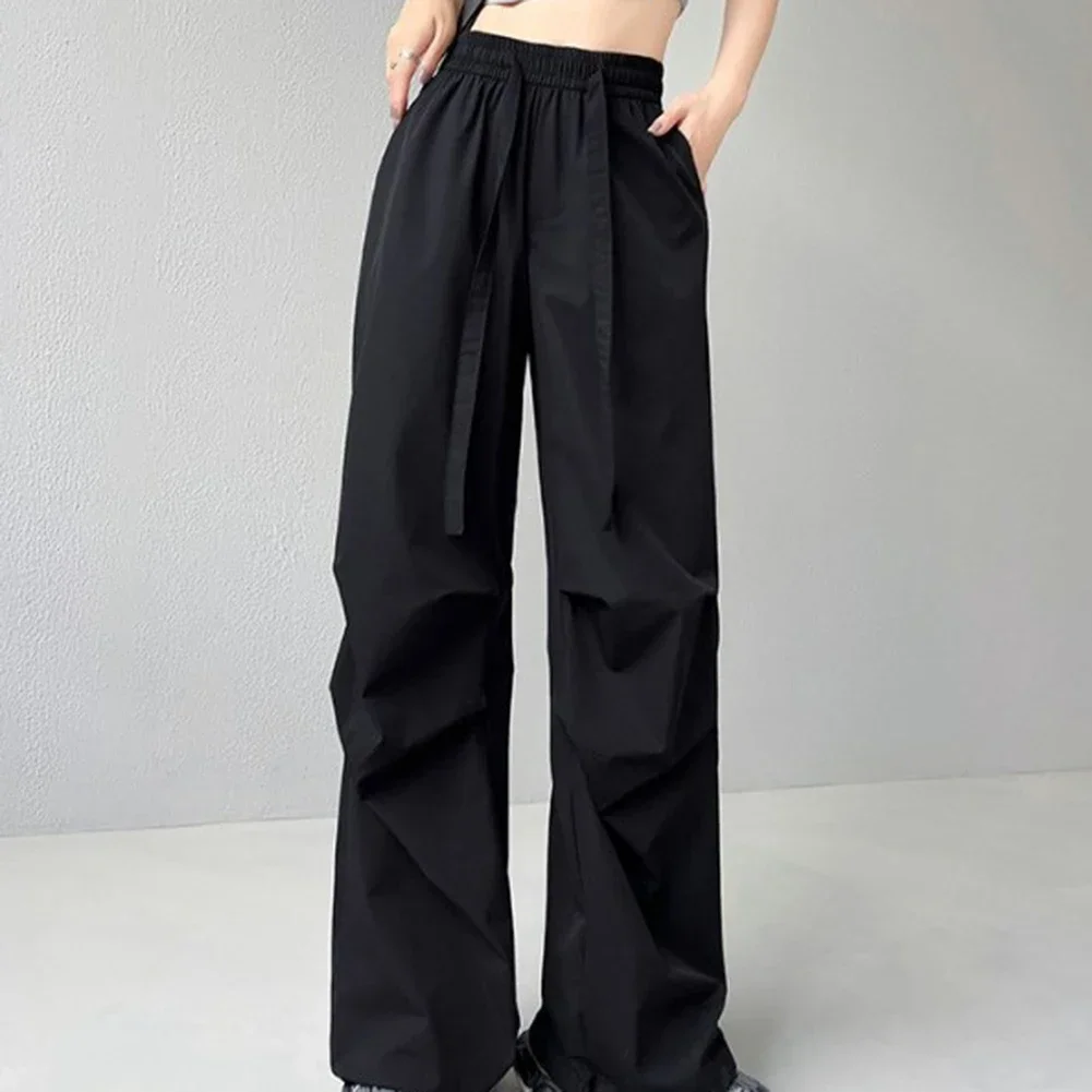 Apricot High Waist Pants Casual Womens Pants Paratrooper Design Polyester Fabric Solid Color Pattern All Seasons Wear