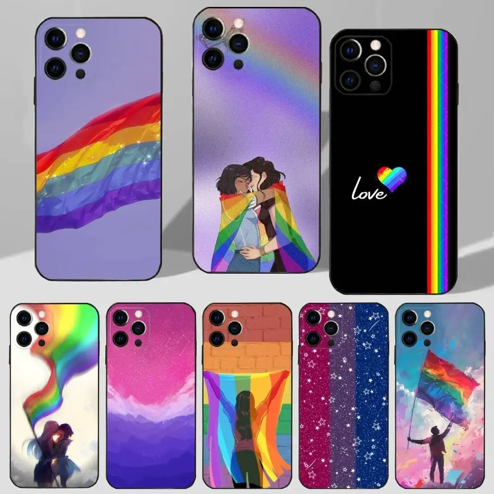 

Flag Art Bisexual Love Phone For iPhone 13,12,15,14,11,16,17,Plus,Pro Max,XS,X,XR,SE,Mini,8,7,Soft Silicone Black