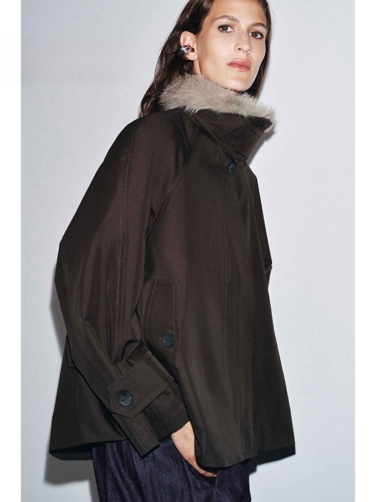 

Casual Loose Fur Collar Waterproof Parka Jaet Women's Premium Feel Winter New Arrival ZAPRHA2025 ort Outerwear