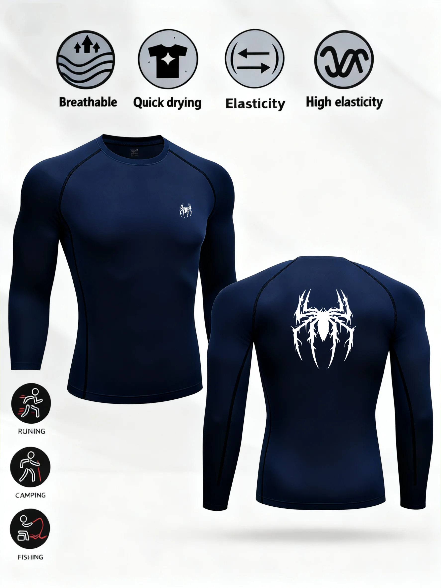 

Long Sleeves Fitness Dry Fit T-shirt Men‘s Gym Compression Shirt Sportswear Outdoor Sports Running Tees Tops Rashgard New 2026