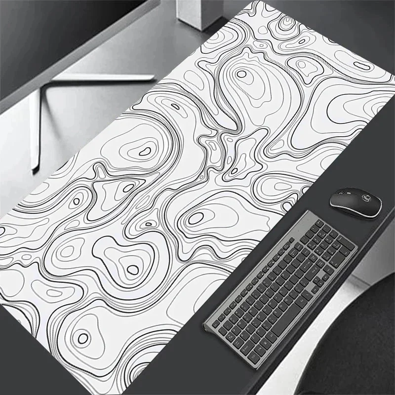 CIFBUY XXL Large Gaming Mouse Pad Strata Liquid Desk Mat Anti Slip Rubber Base Stitched Edges Home Office PC Laptop Accessories